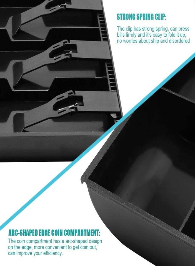 BIYALI Cash Box Cash Drawer Organizer Tray Register Insert Tray Replacement 5 Bills 4 Coins for Petty Cash Money Storage Box (15.9 x 9.6 x 1.42 Inch) - Image 4