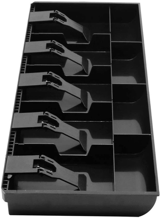 BIYALI Cash Box Cash Drawer Organizer Tray Register Insert Tray Replacement 5 Bills 4 Coins for Petty Cash Money Storage Box (15.9 x 9.6 x 1.42 Inch) - Image 5