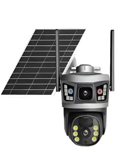 Shopit Dual Lens Wireless Solar security Camera V380 WiFi Auto Tracking Outdoor Security Camera  PTZ 4G GSM CCTV Surveillance Security Camera  - Image 1