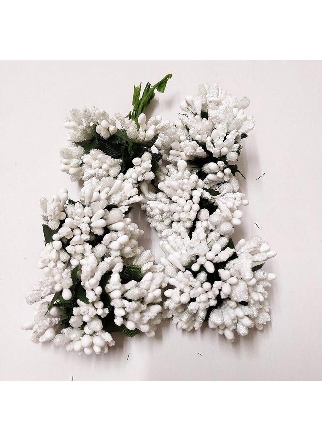 TIED RIBBONS Plastic Artificial Pollen Flowers For Craft Hair Accessories Tiara Headband Jewelry Making Garden Wedding Decoration Items For Home Decor (White, 12 Bunch Of 144 Pollen Each) - pzsku/ZE8748577ED082B285B44Z/45/_/1736571318/e08e7a7b-2002-4585-a221-5907e86c59fe