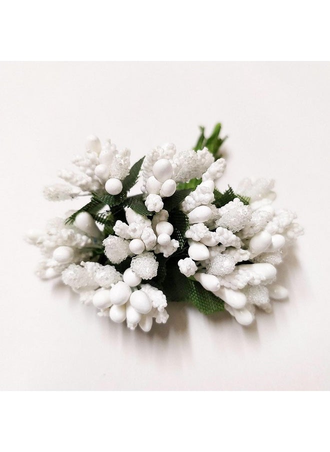 TIED RIBBONS Plastic Artificial Pollen Flowers For Craft Hair Accessories Tiara Headband Jewelry Making Garden Wedding Decoration Items For Home Decor (White, 12 Bunch Of 144 Pollen Each) - pzsku/ZE8748577ED082B285B44Z/45/_/1736571326/e9465d76-c7b5-474c-8e37-8287337c7ef1