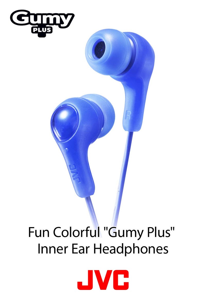 JVC ORANGE GUMY In ear earbuds with stay fit ear tips. Wired 3.3ft colored cord cable with headphone jack. Small, medium, and large ear tip earpieces included. JVC GUMY HAFX7D - Image 2