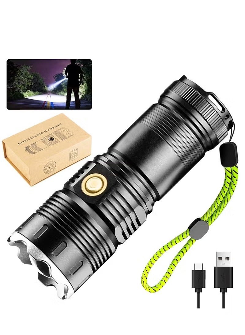 Rechargeable Flashlight, 100000 High Lumens Super Bright Led Flashlight with 4 Modes Zoom in/out Powerful Handheld Long Distance lighting Torch light  - Image 1