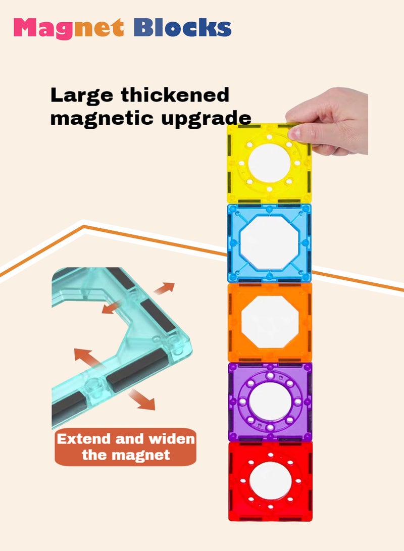 DEZHI 34 PCS Magnetic Blocks, Colored Window Tiles, Architecture + Rocket Scenes, 3D Building Block Set, A Puzzle Toy Suitable for Children, Featuring Upgraded Creativity, Imagination, and Inspiration with Strong Magnets. - Image 5