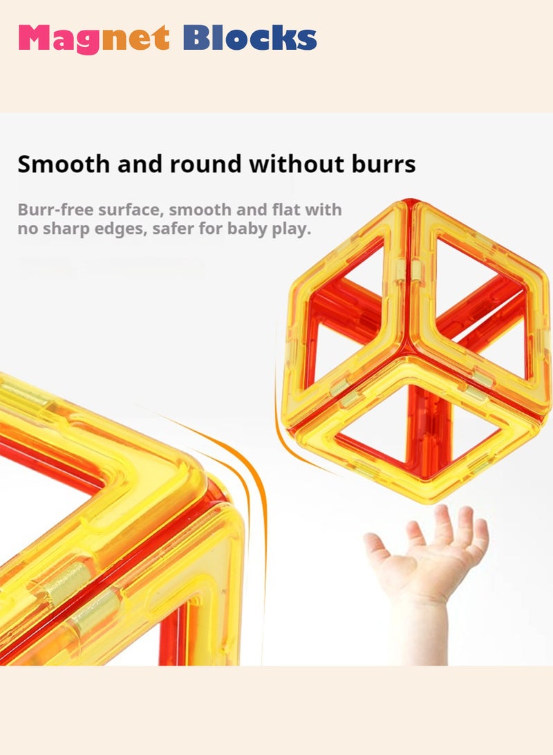 DEZHI 34 PCS Magnetic Blocks, Colored Window Tiles, Architecture + Rocket Scenes, 3D Building Block Set, A Puzzle Toy Suitable for Children, Featuring Upgraded Creativity, Imagination, and Inspiration with Strong Magnets. - Image 3