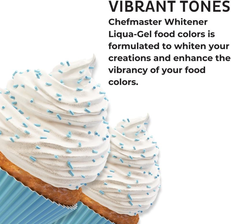 Chefmaster صبغة الطعام السائلة البيضاء من شيف ماستر - صبغة احترافية لبياض أكثر إشراقًا والألوان الباستيلية - Image 2