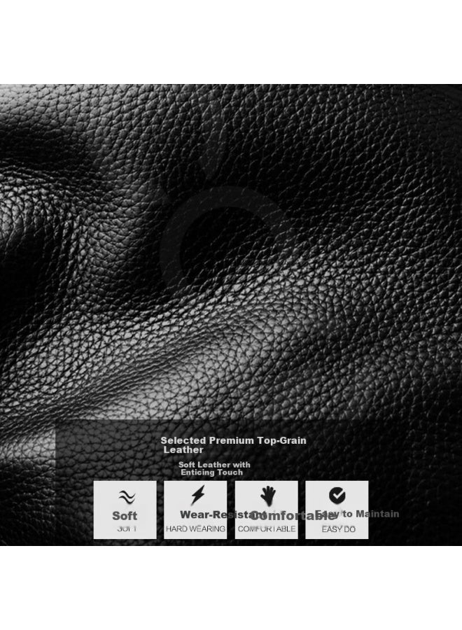 Cow Men's Genuine Leather Chest Bag First Layer Cowhide Shoulder Bag Fashion Crossbody Travel Waist Bag C-8630 Black - Image 2
