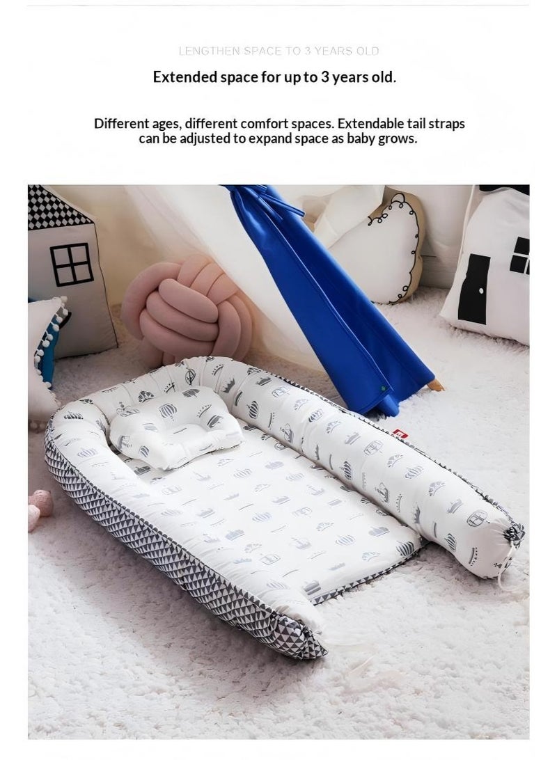 SISGL سرير بيبي لوونجر عش بيبي للنوم قابل للإزالة والغسل سرير حماية بيبي محمول للأطفال سرير بيونيك لغرفة النوم هدية للأطفال من 0-24 شهر يمكن استخدامه للسفر والتخييم - Image 5