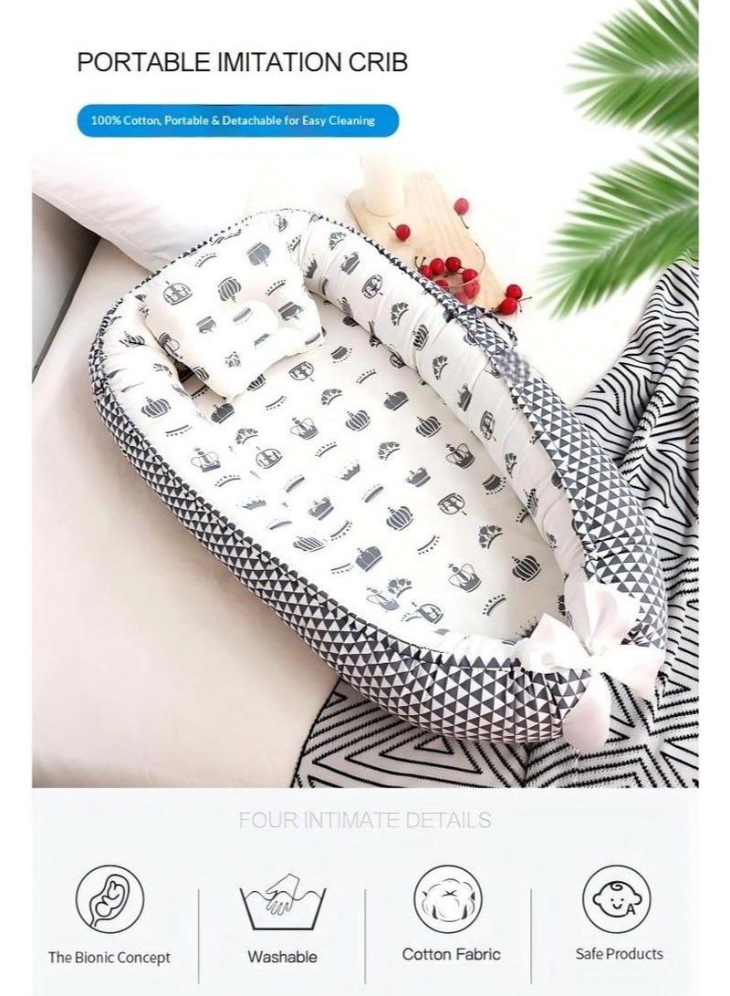 SISGL سرير بيبي لوونجر عش بيبي للنوم قابل للإزالة والغسل سرير حماية بيبي محمول للأطفال سرير بيونيك لغرفة النوم هدية للأطفال من 0-24 شهر يمكن استخدامه للسفر والتخييم - Image 2