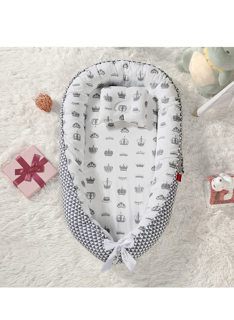 SISGL سرير بيبي لوونجر عش بيبي للنوم قابل للإزالة والغسل سرير حماية بيبي محمول للأطفال سرير بيونيك لغرفة النوم هدية للأطفال من 0-24 شهر يمكن استخدامه للسفر والتخييم - Image 1