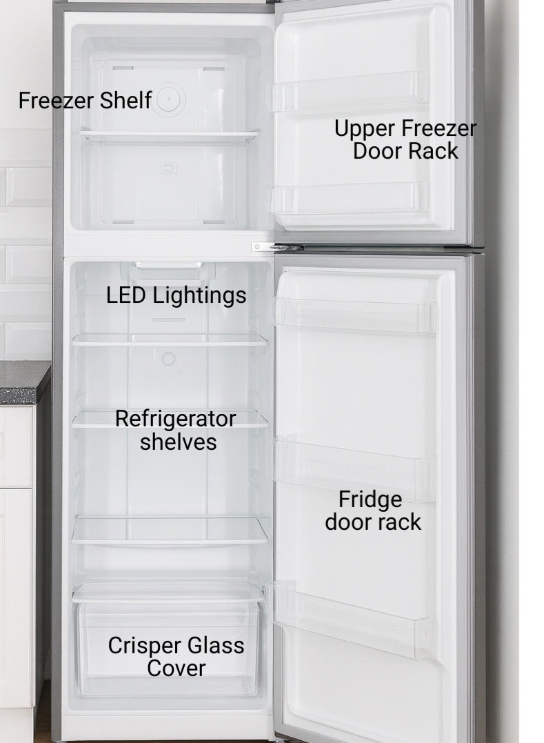 Lloyd 334 L Top Mount Refrigerator, Model GOFF364HWST1HC – Energy-Efficient Inverter Compressor, No-Frost Cooling Technology, Sleek Inox Finish, Multi-Air Flow System, Adjustable Glass Shelves, LED Lighting – Ideal for Homes & Offices - Image 5