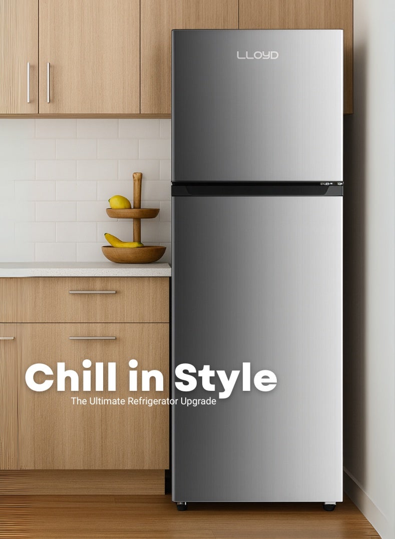 Lloyd 334 L Top Mount Refrigerator, Model GOFF364HWST1HC – Energy-Efficient Inverter Compressor, No-Frost Cooling Technology, Sleek Inox Finish, Multi-Air Flow System, Adjustable Glass Shelves, LED Lighting – Ideal for Homes & Offices - Image 2