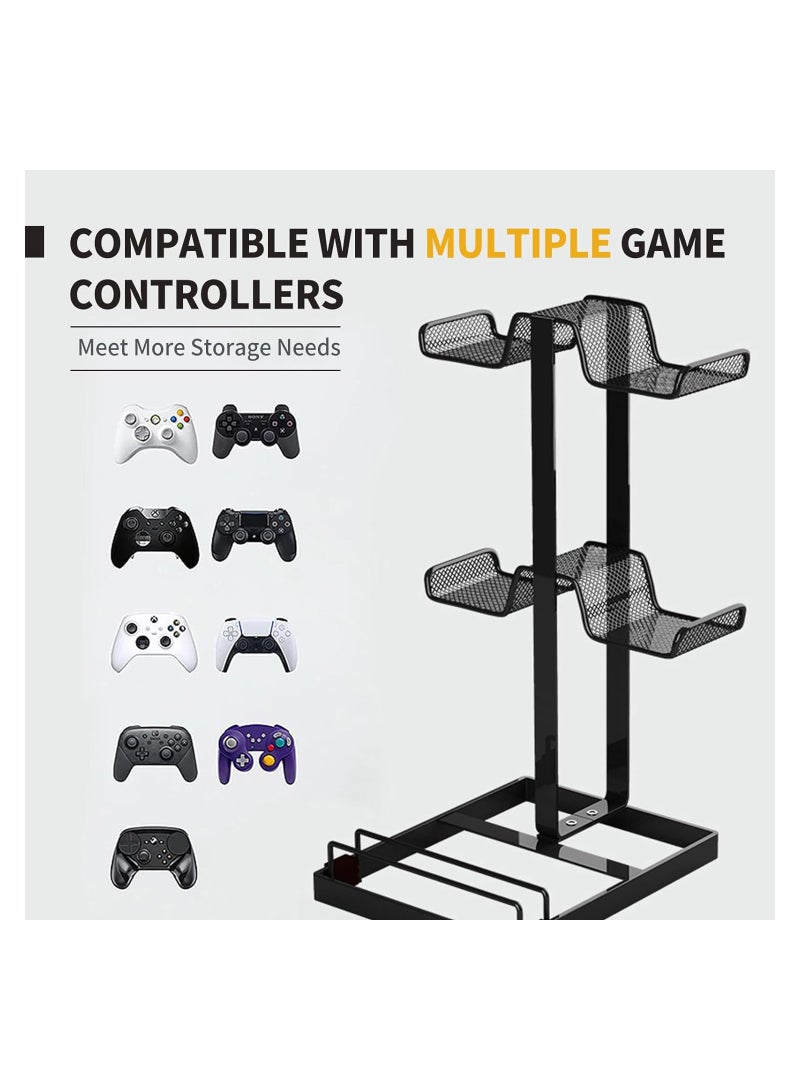 SOLARAE Headphone Stand, Earphone Stand with Aluminum Supporting Bar, Game Controller Holder & Headset Holder for Desk, Universal Storage Organizer Headphones/Controller/Switch/iPad/Mobile Phone - Image 5