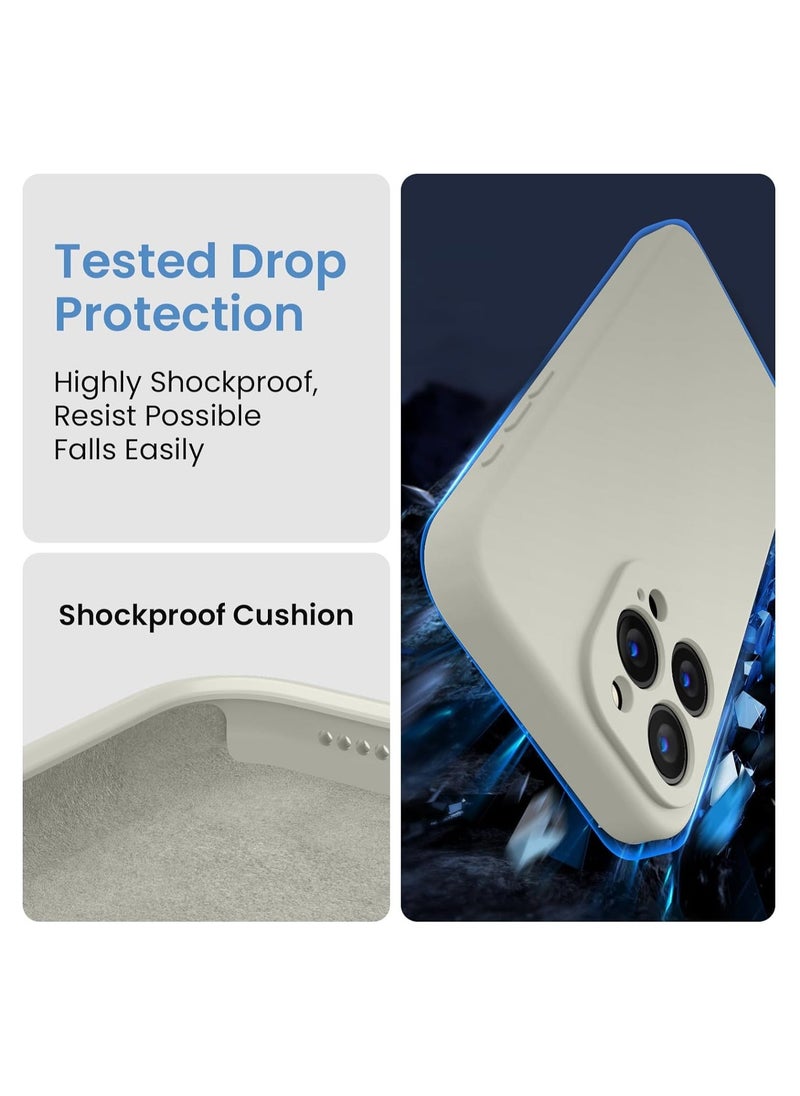Raxoom Designed for iPhone 15 Pro Max Case, Silicone Upgraded [Camera Protection] for iPhone 15 ProMax Case with [2 Screen Protectors], Anti-Scratch Microfiber Lining, 6.7 inch, Stone - Image 4