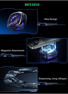 ميكسد Magnetic Cell Phone Cooler RGB Phone Cooling Fan Portable Lightweight Mobile Phone Cooling Fan Phone Radiator with Temperature Display for Mobile Gaming Tiktok Live Streaming  - Image 3