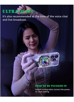 ميكسد Magnetic Cell Phone Cooler RGB Phone Cooling Fan Portable Lightweight Mobile Phone Cooling Fan Phone Radiator with Temperature Display for Mobile Gaming Tiktok Live Streaming  - Image 4