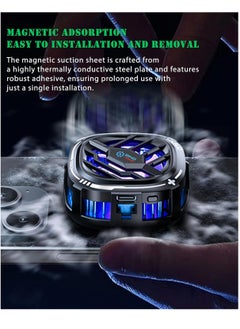 ميكسد Magnetic Cell Phone Cooler RGB Phone Cooling Fan Portable Lightweight Mobile Phone Cooling Fan Phone Radiator with Temperature Display for Mobile Gaming Tiktok Live Streaming  - Image 5