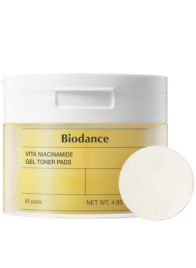 BIODANCE Biodance Vita Niacinamide Gel Toner Pads, Dark Spot Corrector, Evening Skin Tone, Hydrating for Sensitive Skin, 4.93 fl.oz.(140g)*60Pads  - Image 1