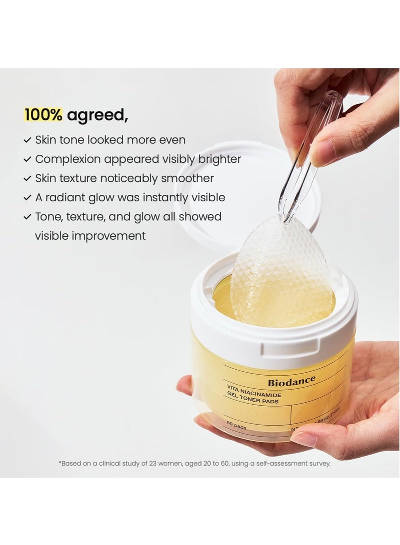 BIODANCE Biodance Vita Niacinamide Gel Toner Pads, Dark Spot Corrector, Evening Skin Tone, Hydrating for Sensitive Skin, 4.93 fl.oz.(140g)*60Pads  - Image 5