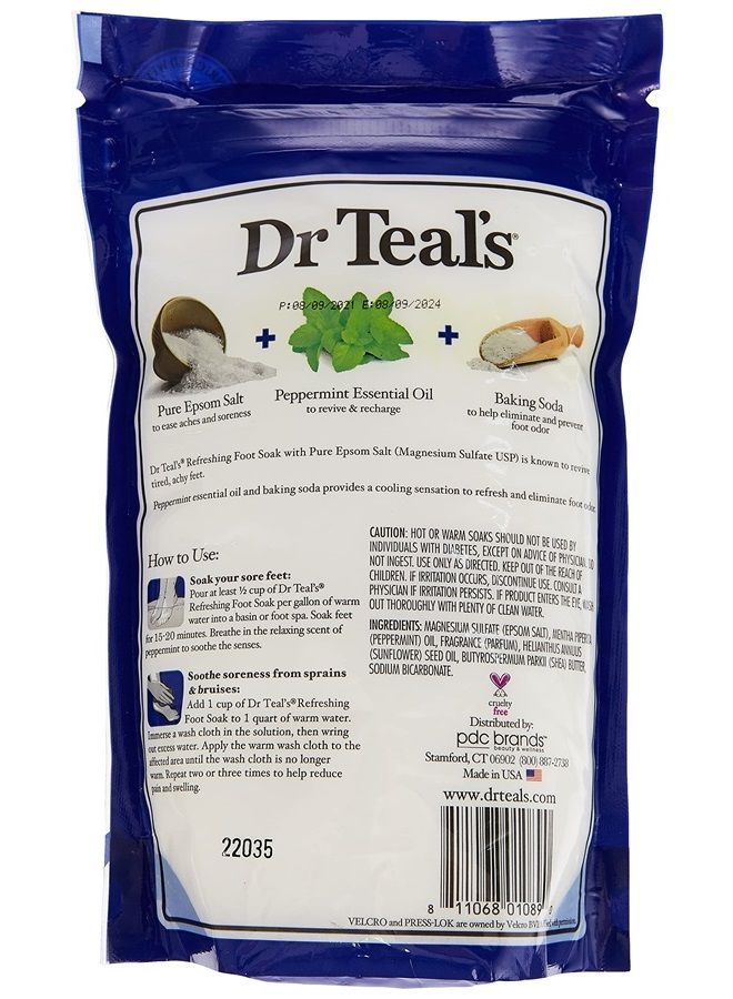Dr Teal's Dr. Teal's Epsom Salt Foot Soak, Cooling Peppermint, 32 Ounce (Packaging May Vary)