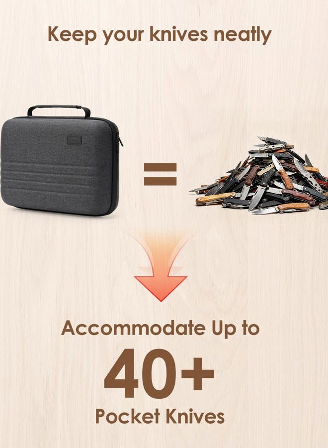 SQERO Knife Case for 40+ Pocket Knives, Display Collection Case, Folding Knife Holder, Butterfly Knives Storage Organizer, Knife Storage Items - Image 2