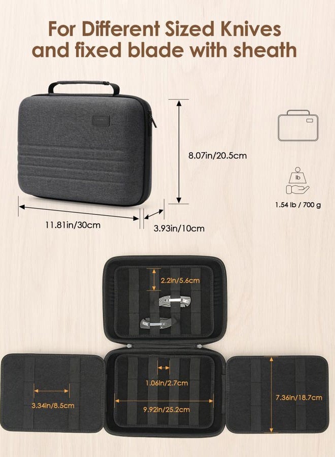 SQERO Knife Case for 40+ Pocket Knives, Display Collection Case, Folding Knife Holder, Butterfly Knives Storage Organizer, Knife Storage Items - Image 3