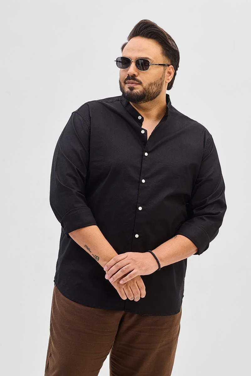 سنيتش قميص ماندرين أسود مقاس كبير