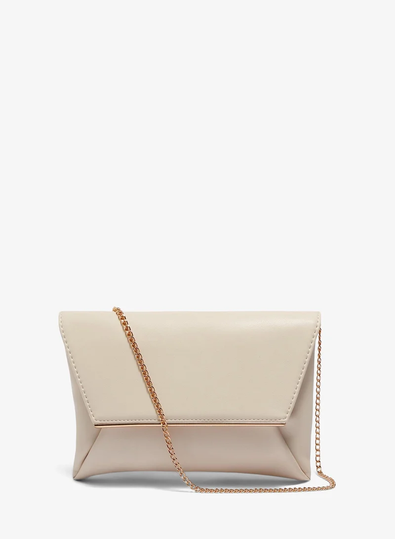 Matalan Cream Clutch Bag With Strap
