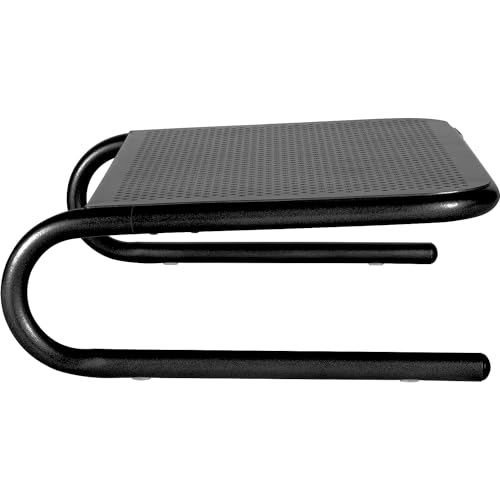 Allsop Metal Art Jr. Monitor Stand, 14-Inch wide platform holds 40 lbs with keyboard storage space - Pearl Black, 2 Pack - Image 2