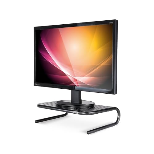 Allsop Metal Art Jr. Monitor Stand, 14-Inch wide platform holds 40 lbs with keyboard storage space - Pearl Black, 2 Pack - Image 4
