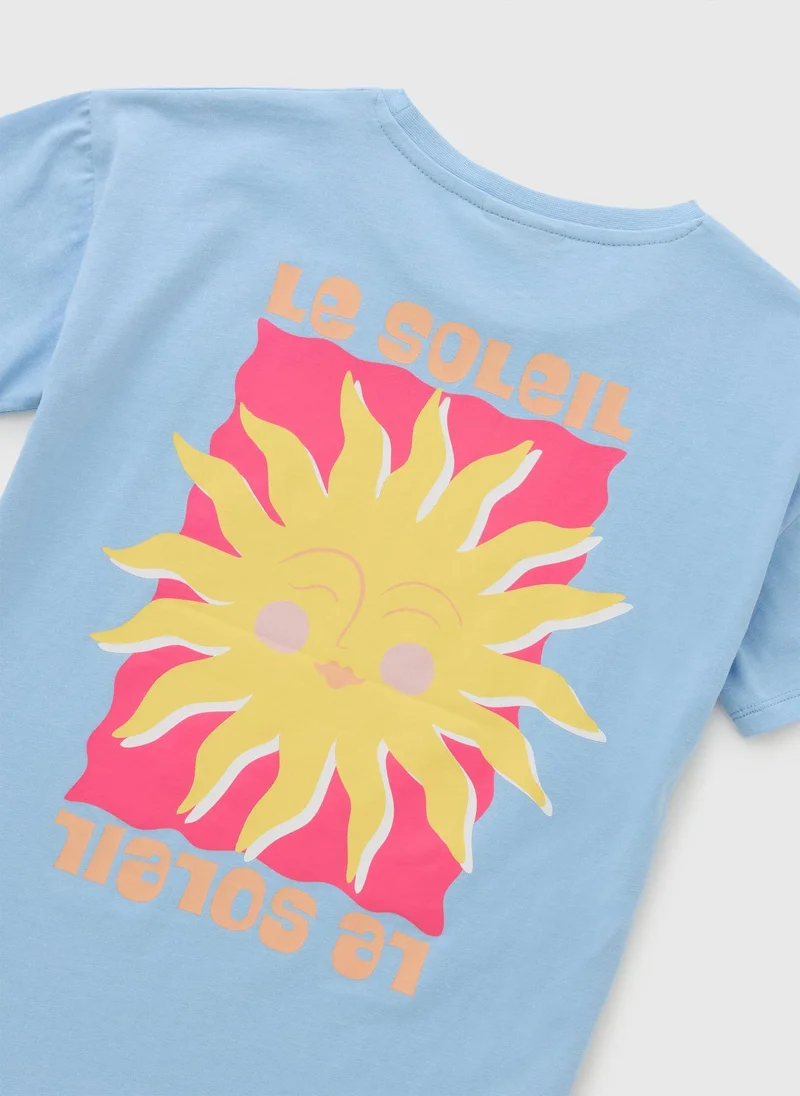 ماتلان Girls Blue Sun T-Shirt