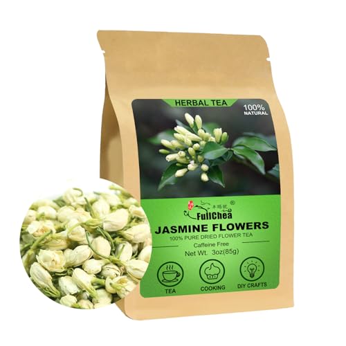 FullChea - Dried Jasmine Flowers, 3oz/85g - Premium Edible Flowers Whole Buds - Non-GMO - Caffeine-free - Perfect For Tea - Image 1