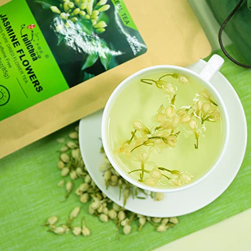 FullChea - Dried Jasmine Flowers, 3oz/85g - Premium Edible Flowers Whole Buds - Non-GMO - Caffeine-free - Perfect For Tea - Image 3