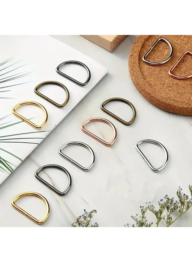 50pcs 1 Inch Golden Metal D Rings Durable Zinc Alloy for Handbag Belts Keychains - Image 3