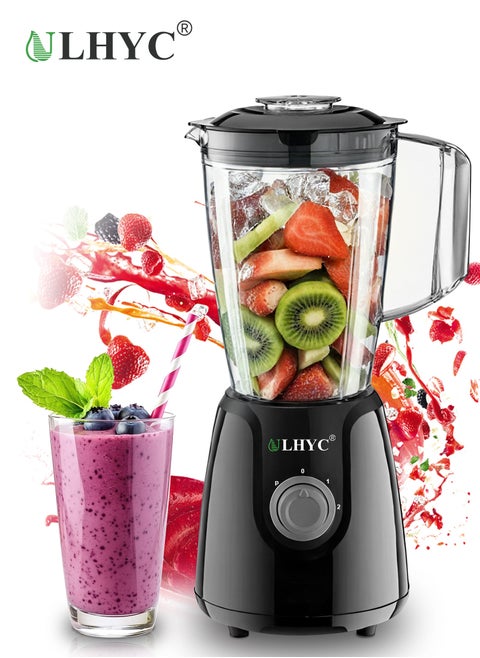 Blender, new smoothie countertop blender, stainless steel blade, can be used to make milkshakes and smoothies, free speed adjustment for crushing ice, making purees and freezing fruits, and has automatic cleaning function