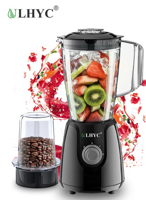 Blender, new smoothie countertop blender, stainless steel blade, can be used to make milkshakes and smoothies, free speed adjustment for crushing ice, making purees and freezing fruits, and has automatic cleaning function