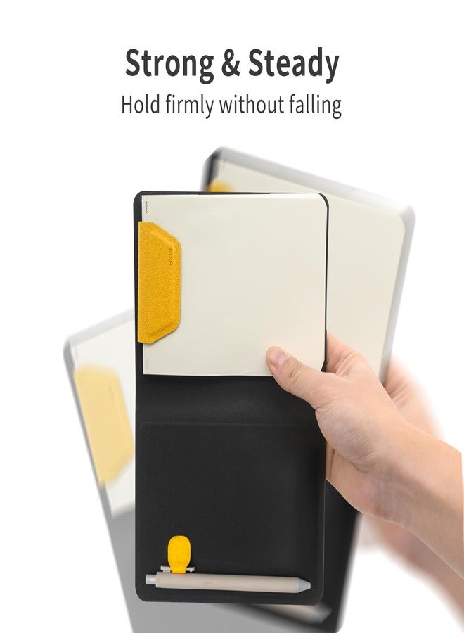 LHiDS A6 Magnetic Padfolio Organizer with Pen Holder & Notepad – Compact Magnetic Notebook Folder for Quick Notes, Work, Study – Classic Yellow - Image 4