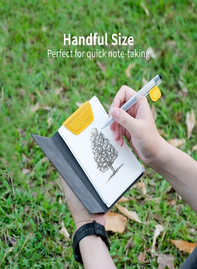 LHiDS A6 Magnetic Padfolio Organizer with Pen Holder & Notepad – Compact Magnetic Notebook Folder for Quick Notes, Work, Study – Classic Yellow - Image 2