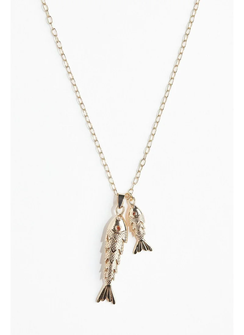 اتش اند ام Fish-pendant necklace