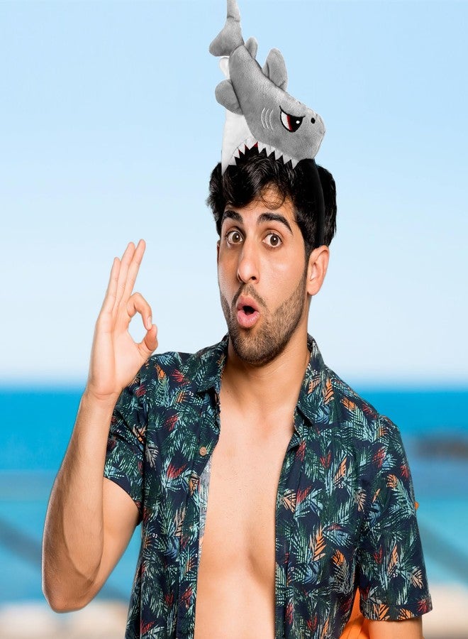 CraftyDream 2 Pcs Shark Costume Shark Hat Fin Headbands Ocean Themed Costume Cosplay Party(Grey) - Image 2