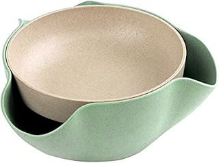 Plutreas Plutreas Double Dish Pistachios Bowl, Snack Serving Bowl for Peanuts Pistachios Cherries Edamame Fruits Candy (Green)  - Image 1