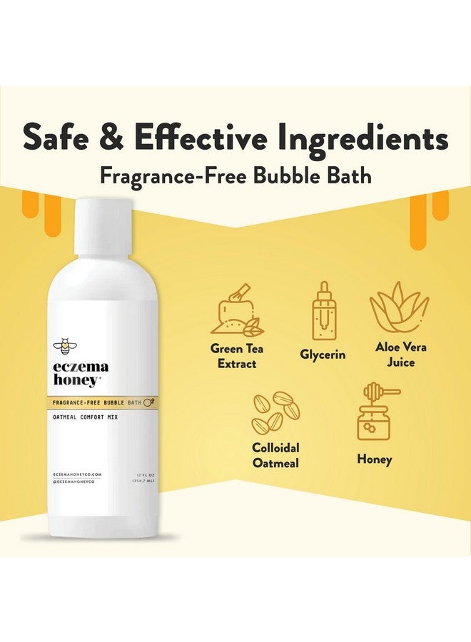 ECZEMA HONEY Fragrance-Free Oatmeal Comfort Bubble Bath - Sensitive Skin Body Wash & Bath Soak - Moisturizing Bath Products - Nourishing Bubble Bath For Women, Men, & Kids (12 Oz) - Image 2