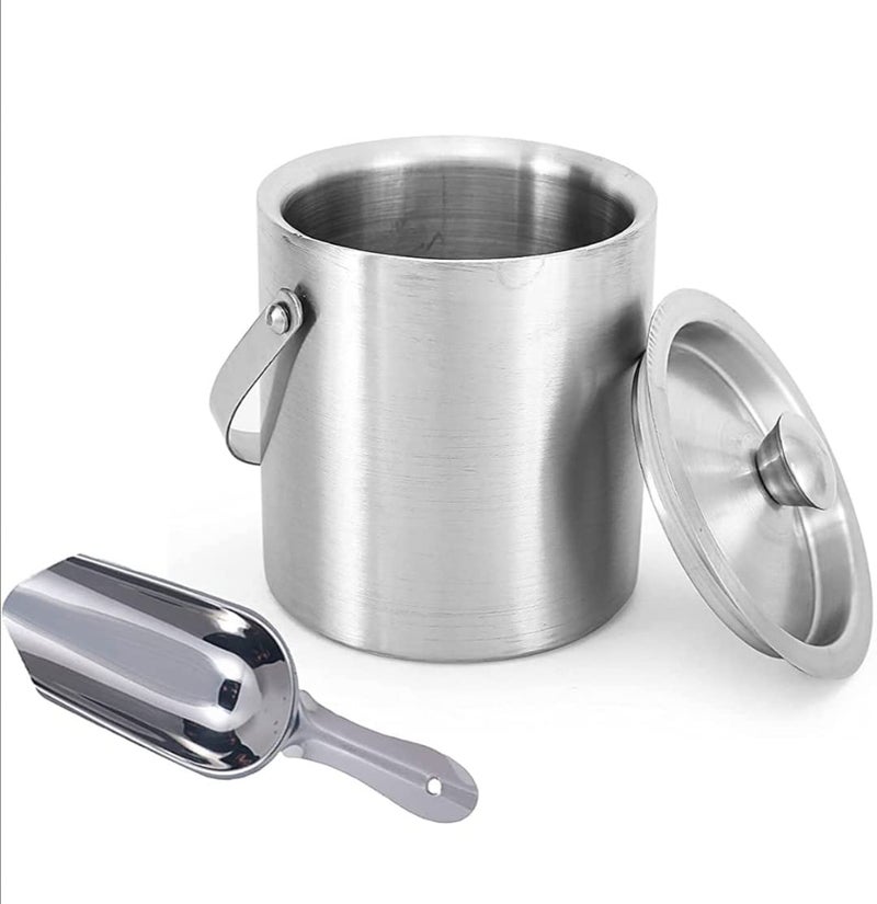 Proniks Stainless Steel Insulated Ice Bucket with Opener and Ice Tong and peg Measure 15Liter Keeps Ice Cold for 6 h Great bar Tools for Home bar Accessories Mini bar Wine Large Large - Image 2