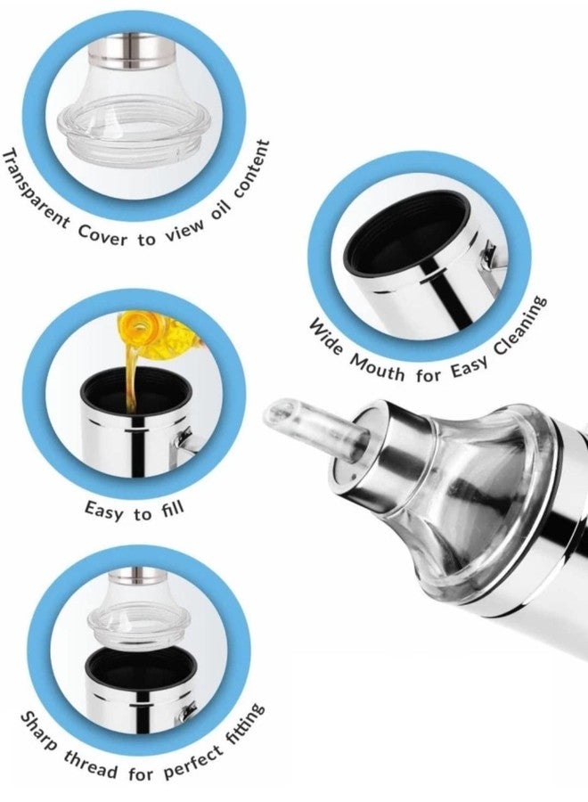 STEEPLE® Steel Oil Dispenser 1 litre | Oil Container | Oil Bottle | Storage Organizer | Pot | Cooking Oil Dispenser For Kitchen Set & Resturant 1000ml Pack Of 2 - Image 5