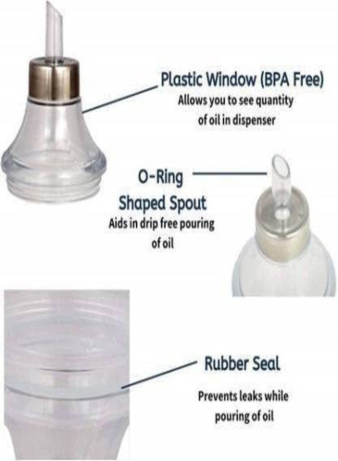 STEEPLE® Steel Oil Dispenser 1 litre | Oil Container | Oil Bottle | Storage Organizer | Pot | Cooking Oil Dispenser For Kitchen Set & Resturant 1000ml Pack Of 2 - Image 4