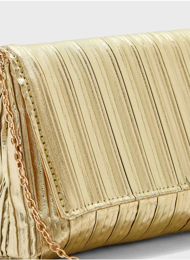 Ella Limited Edition Metallic Ribbed Clutch Bag