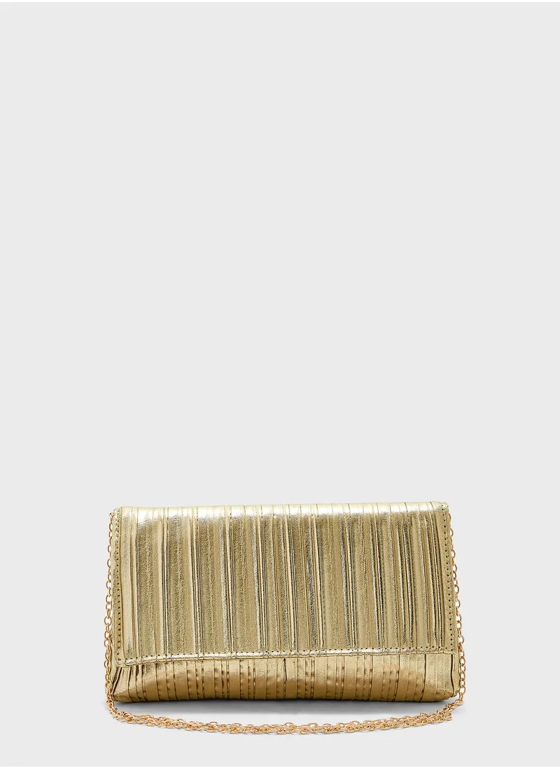 Ella Limited Edition Metallic Ribbed Clutch Bag