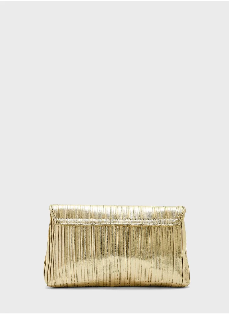Ella Limited Edition Metallic Ribbed Clutch Bag