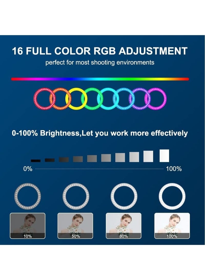 ELTRAZONE 10 Inch LED Ring Fill Light RGB Ring Lamp USB Ring Light Photo Selfie Lamp with Remote and Phone Stand for Streaming Video Photography - Image 3