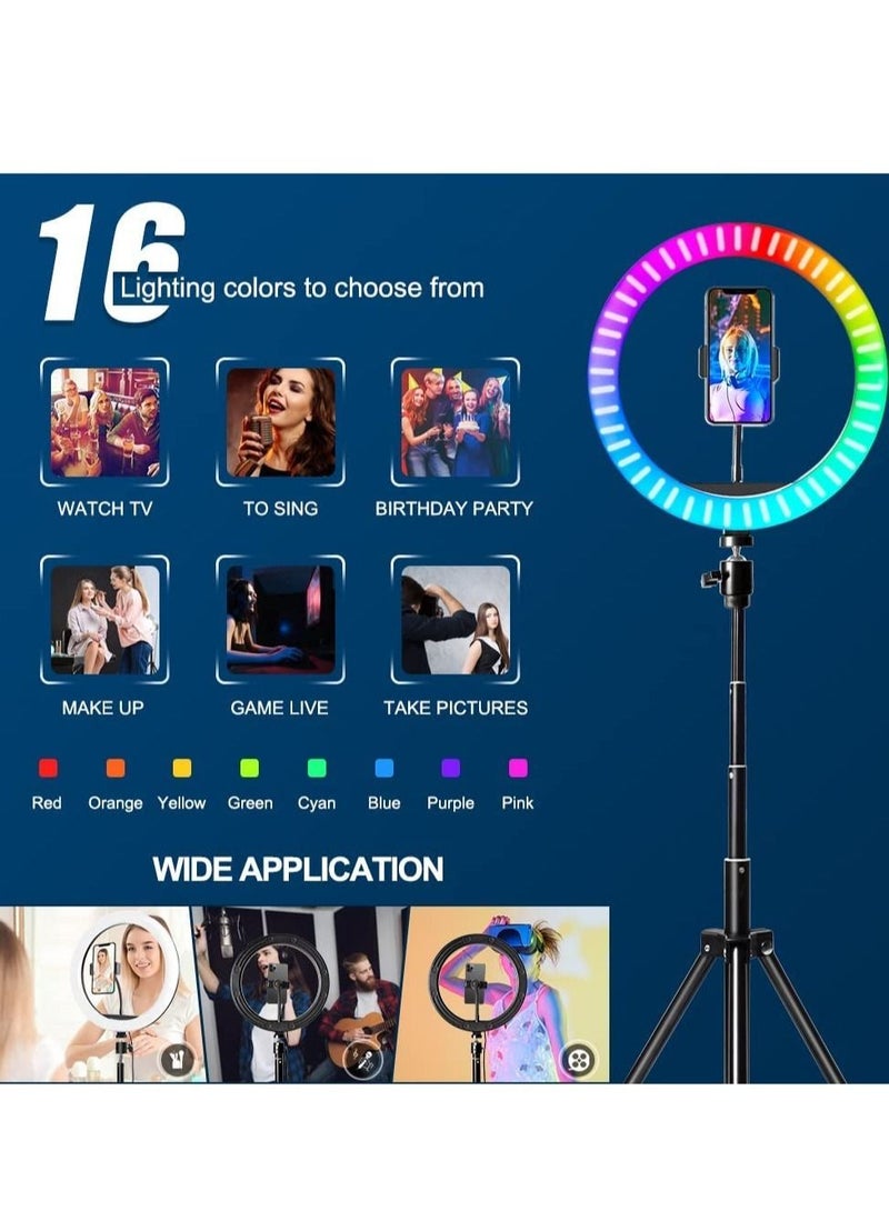 ELTRAZONE 10 Inch LED Ring Fill Light RGB Ring Lamp USB Ring Light Photo Selfie Lamp with Remote and Phone Stand for Streaming Video Photography - Image 2